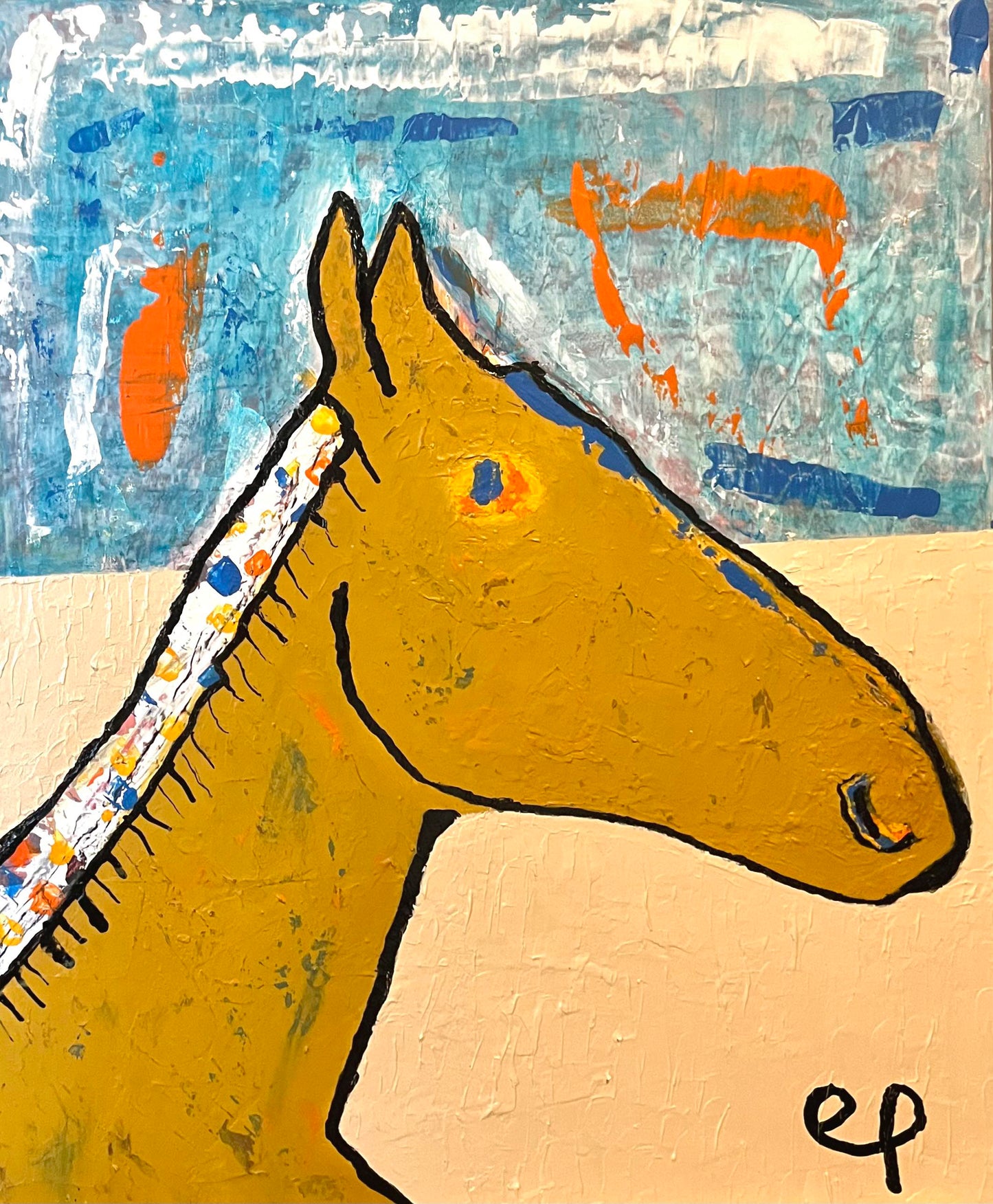 A horse on a high